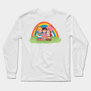 Vintage 80s Girls Gang Rainbows Garden Long Sleeve T-Shirt